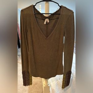 Green Free People long sleeve